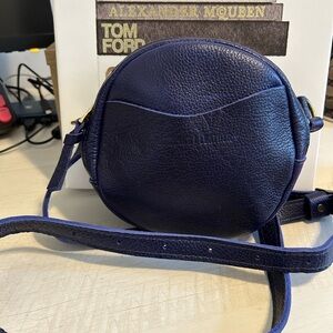 Elegant Purple Leather Crossbody Bag